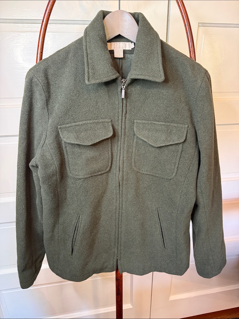J.Crew Olive Green Wool Blend Field Jacket Utility Coat Small